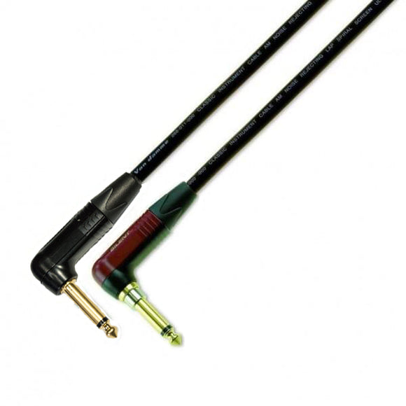 Van Damme Pro Guitar Lead Gold Right Angle Silent 2