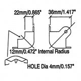 Cabinet Corners with Lip and Screws Polished